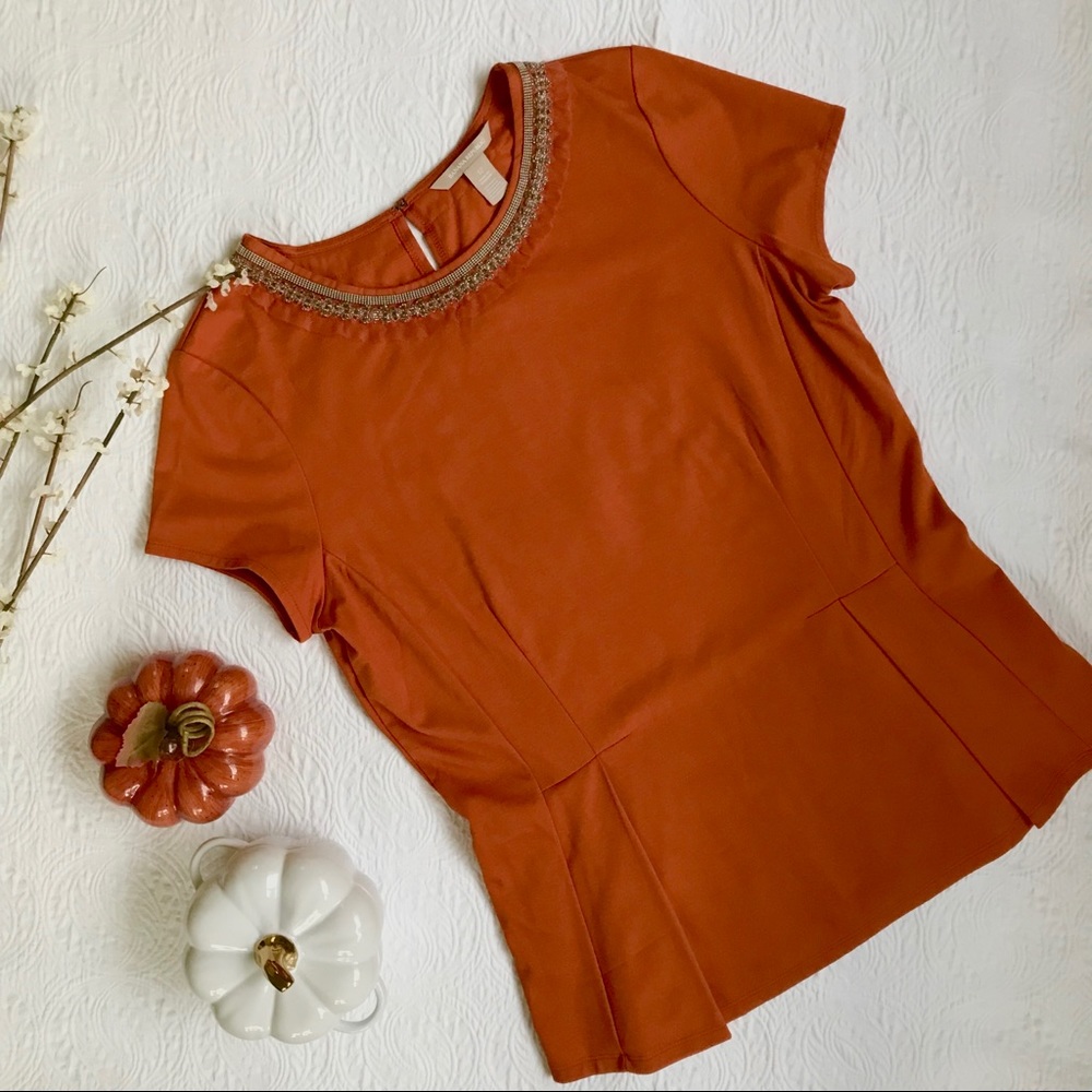 🍁BANANA REPUBLIC ORANGE TOP TAPERED BEAD COLLAR🍁